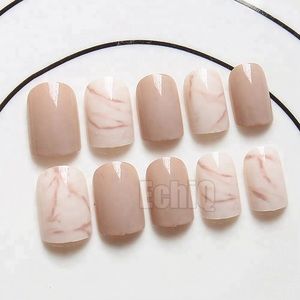 BNIB short nude marble nails